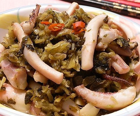 鱿鱼炒咸菜
