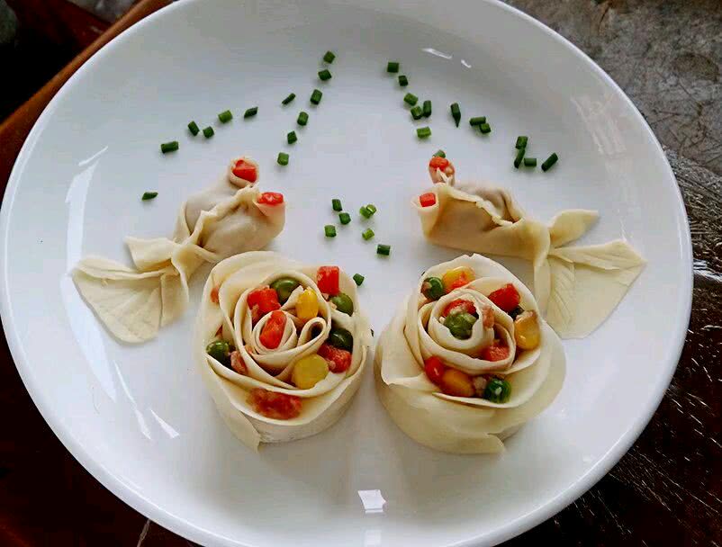 李娘娘爱厨房之 玫瑰花,金鱼饺子(饺子皮版)