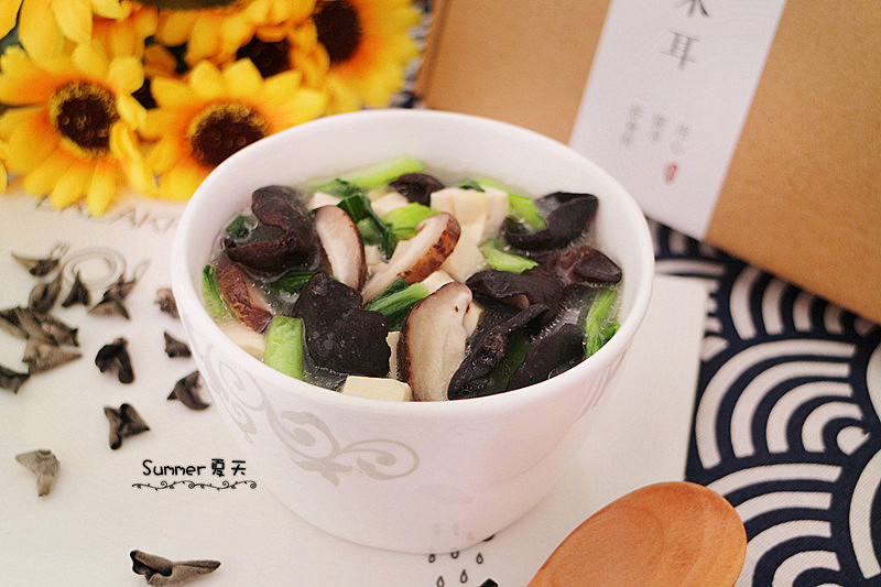 香菇木耳豆腐羹#防霾食谱