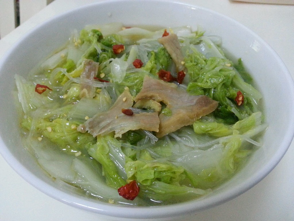 腊肉小白菜炒粉丝的做法步骤