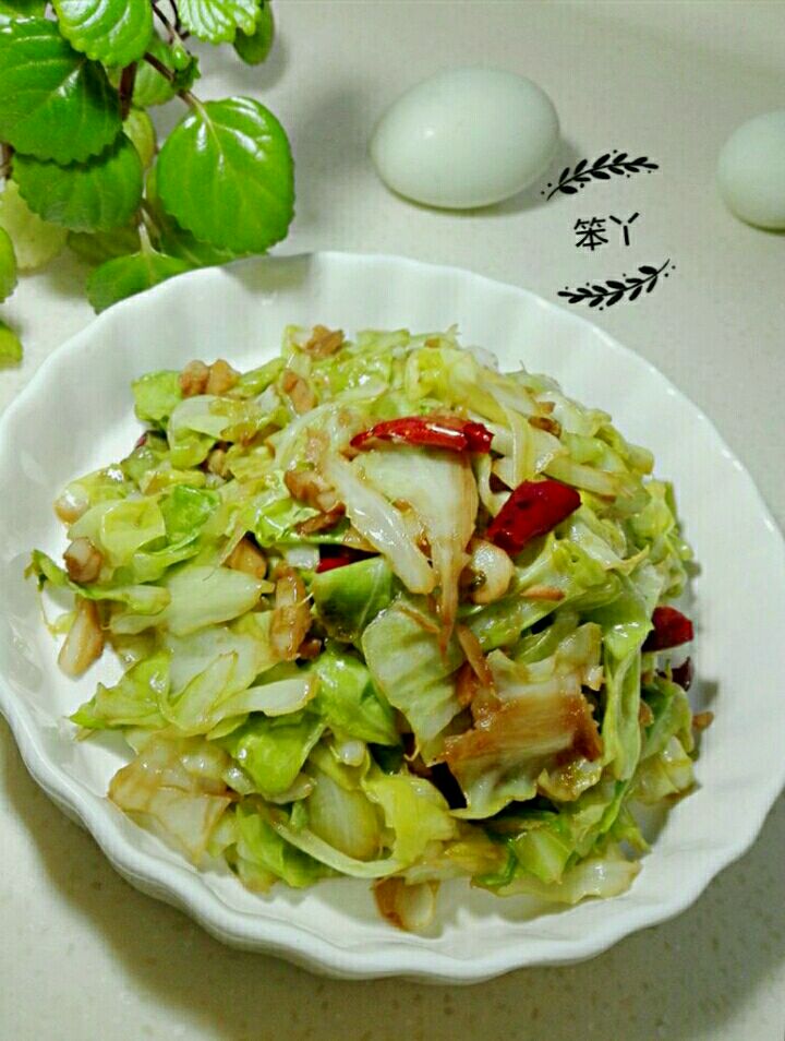 家常干煸手撕包菜的做法图解6