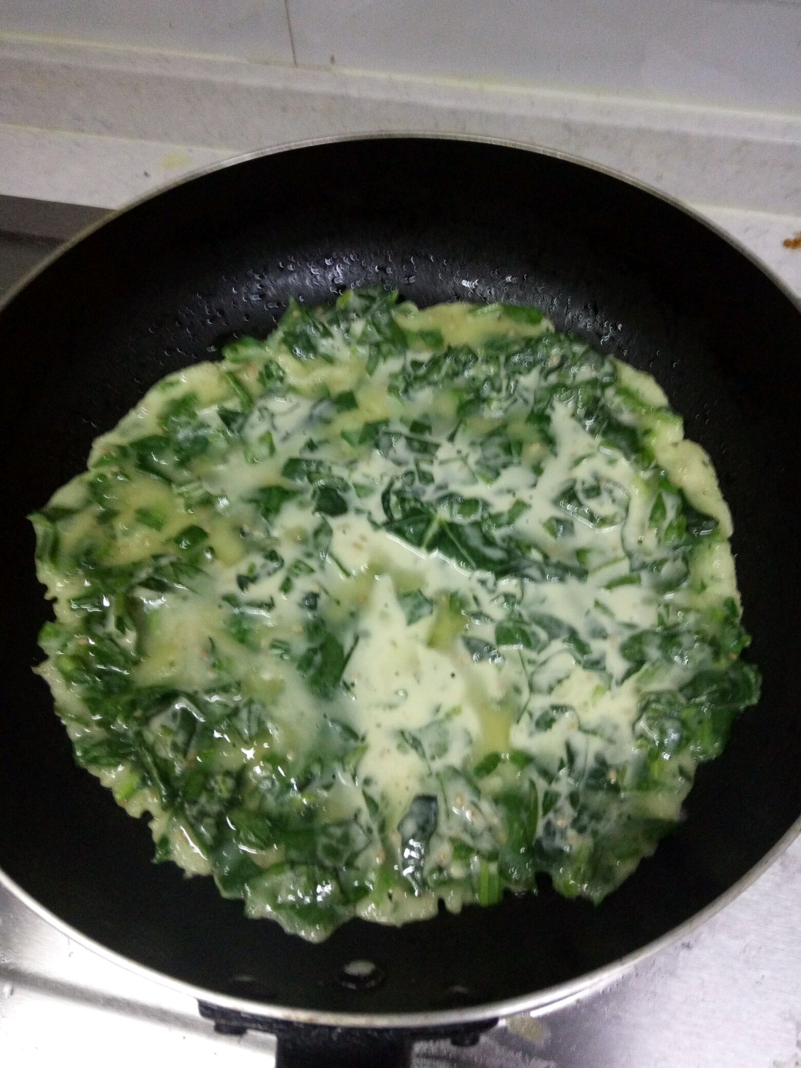 菠菜鸡蛋饼