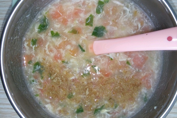 蔬菜小米疙瘩汤+猪肉松的做法_【图解】蔬菜