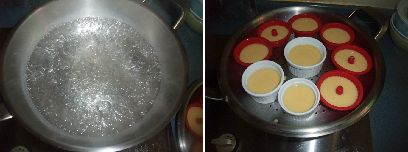 蒸锅煮沸水后,放入蛋糕糊蒸15-20分钟.