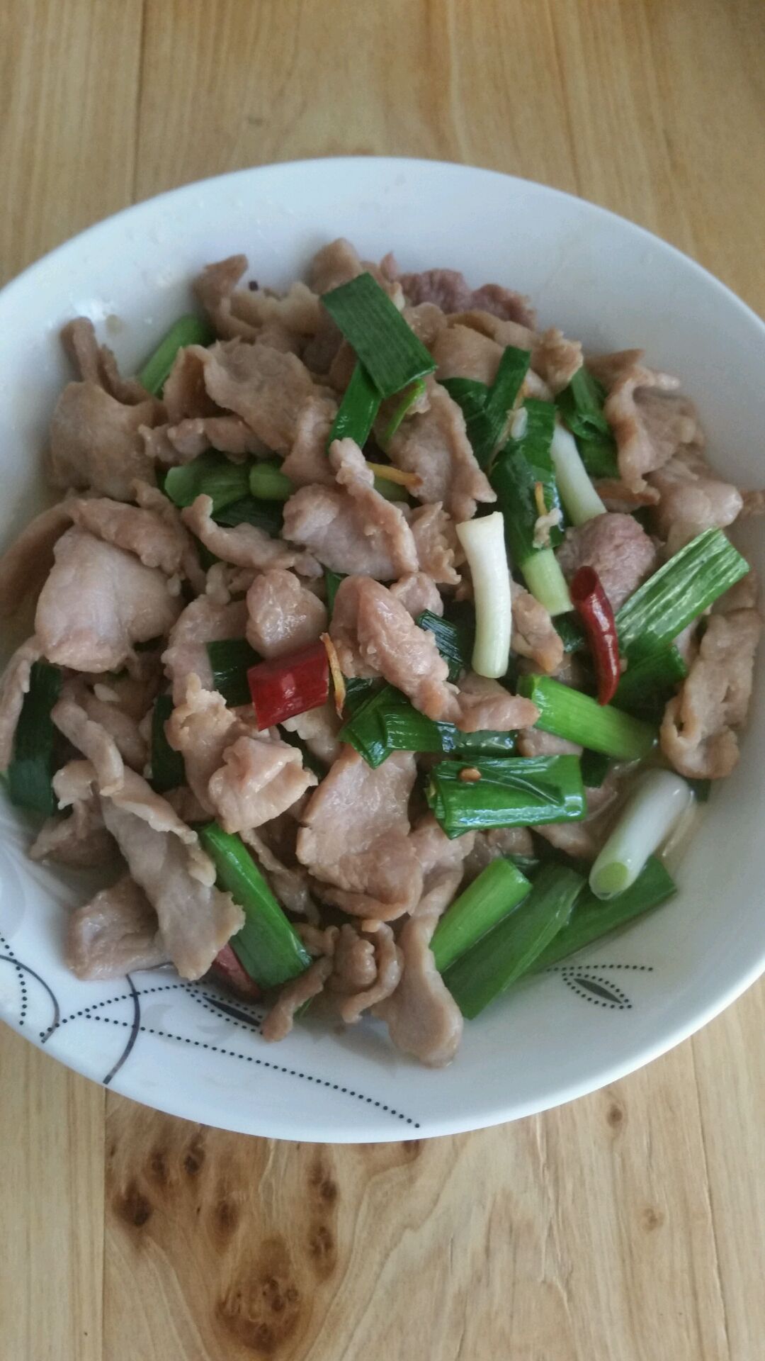 蒜苗炒肉片