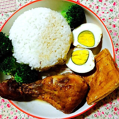 鸡腿卤饭