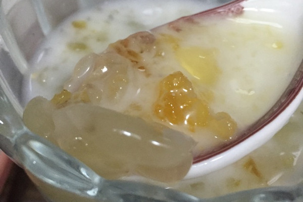 椰汁桃胶皂角米的做法
