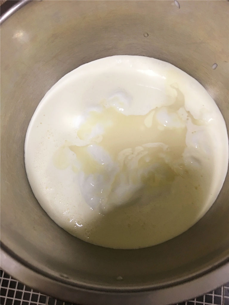 将淡奶油2  酸奶 炼乳 搅拌均匀