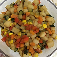 五彩斑斓:醋溜山药玉米黄瓜彩椒胡萝卜的做法