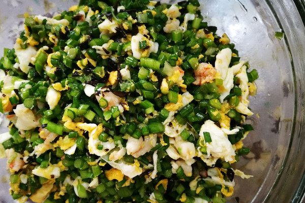 三鲜饺子(韭菜苔 鸡蛋 虾仁)