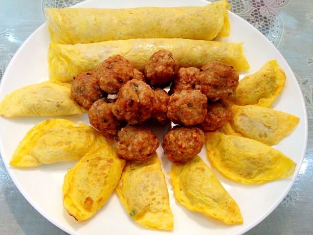 蛋卷蛋饺炸肉丸