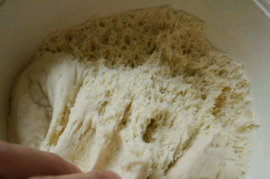 面用老面,我们这叫起头.和面粉2升子活在一起,静等着面起.