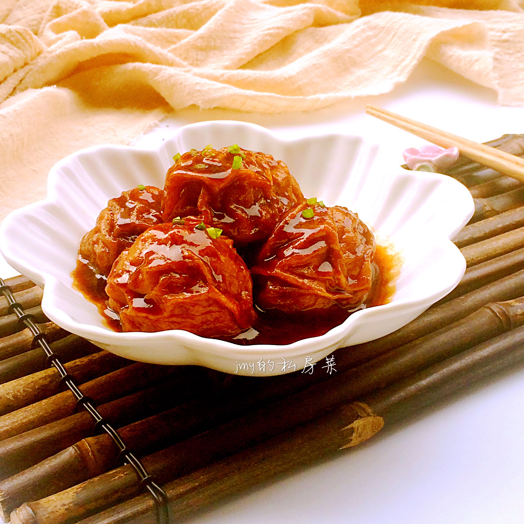 红烧油面筋塞肉～~超级下饭菜