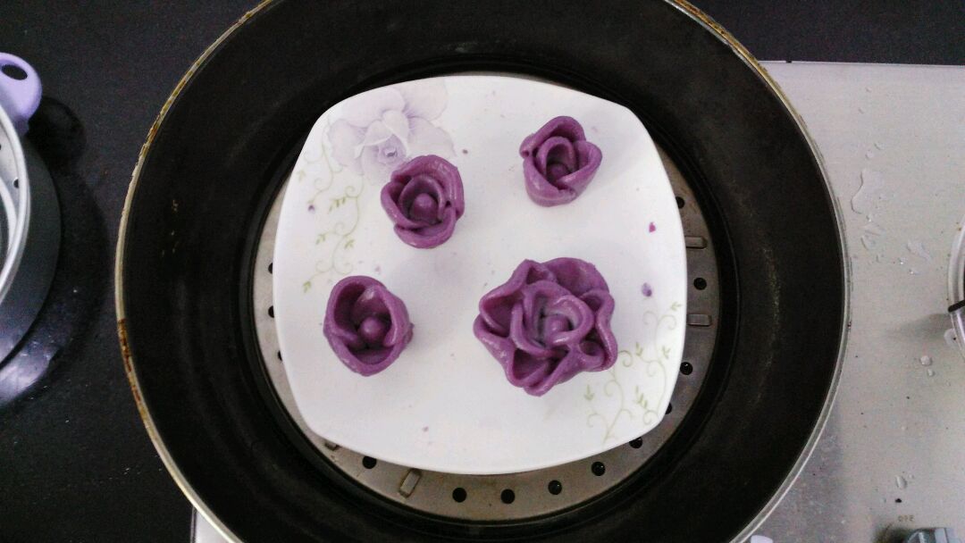 紫薯糯米花的做法图解2