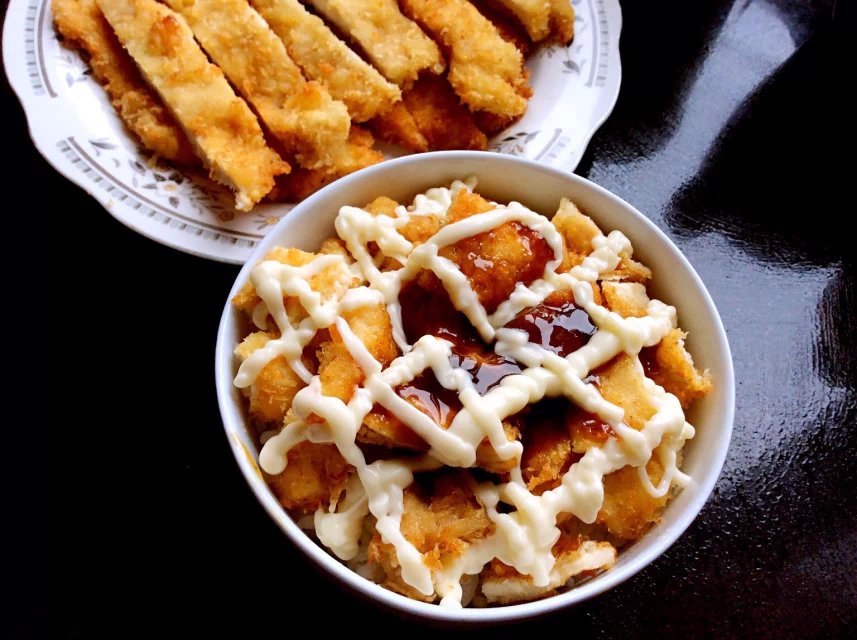 日式沙拉鸡排饭