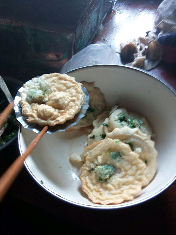 韭菜肉馅糍粑