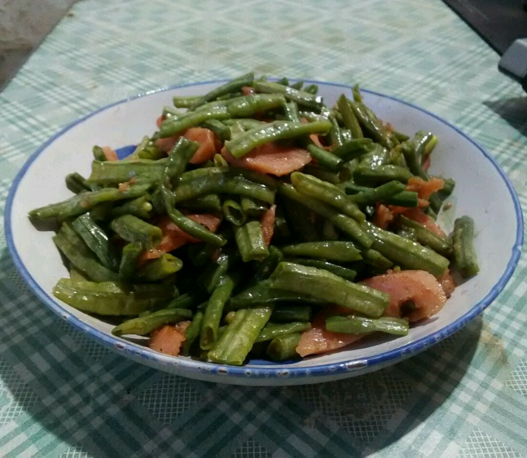 炒豆角火腿
