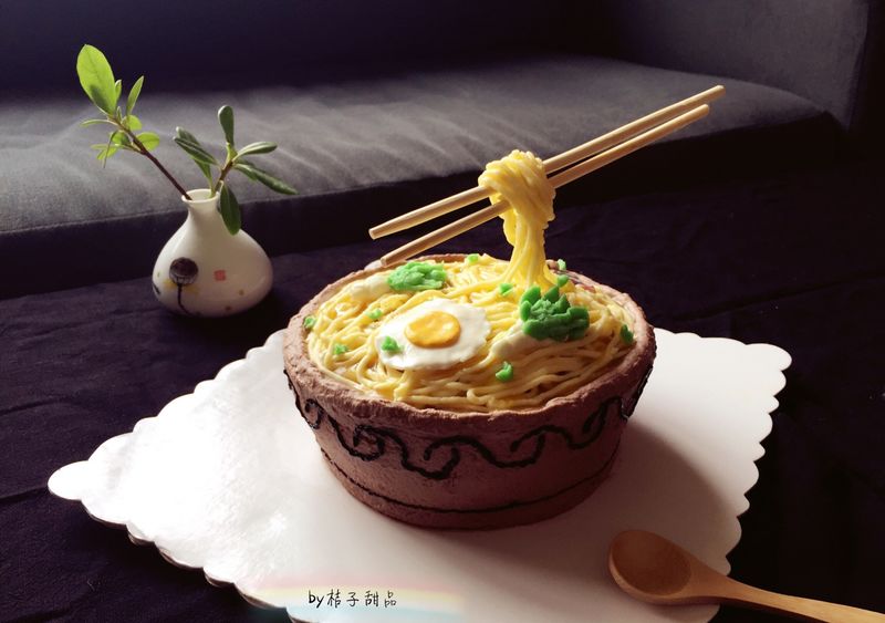 长寿面碗面生日蛋糕附奶酪奶油霜做法