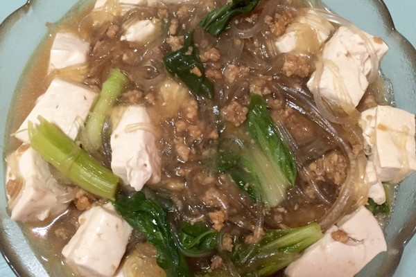 豆腐肉末粉丝汤