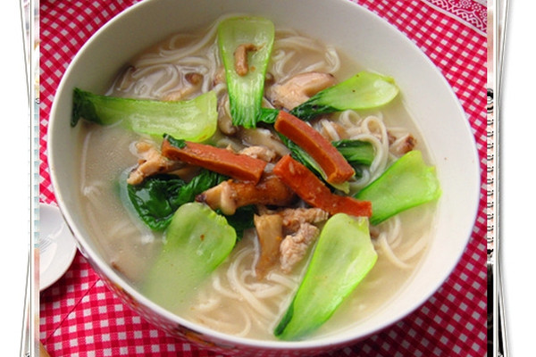青菜肉丝面的做法
