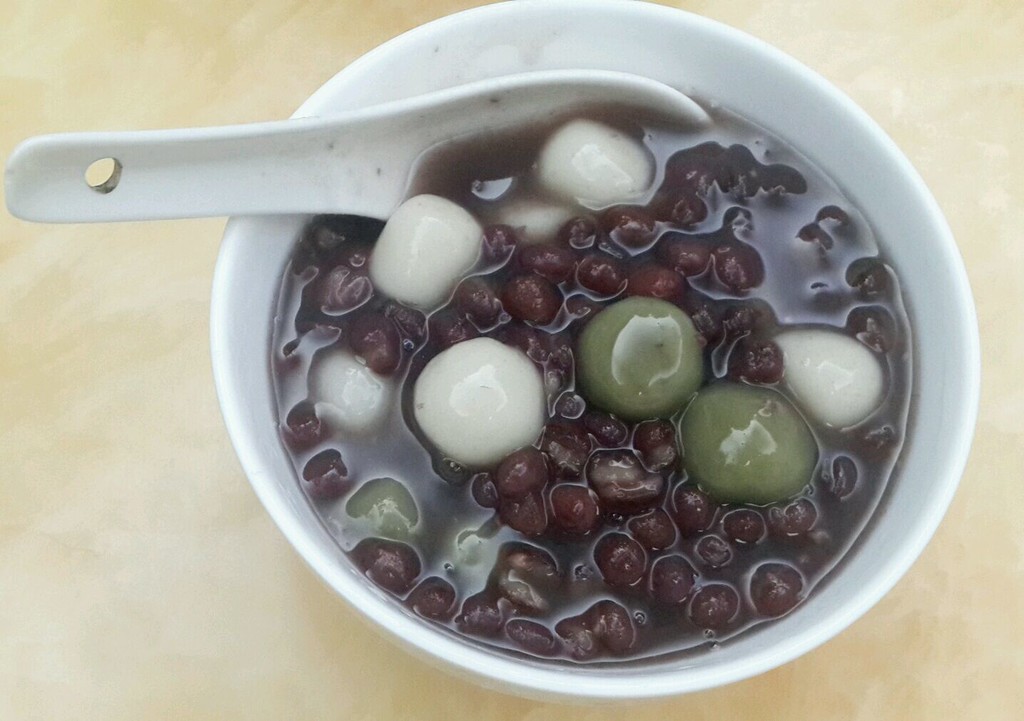 椰香&抹茶小丸子红豆汤