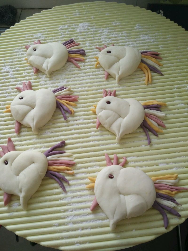 南瓜紫薯小鸡五彩花样面食的做法
