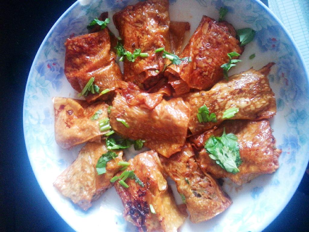 豆腐皮包肉