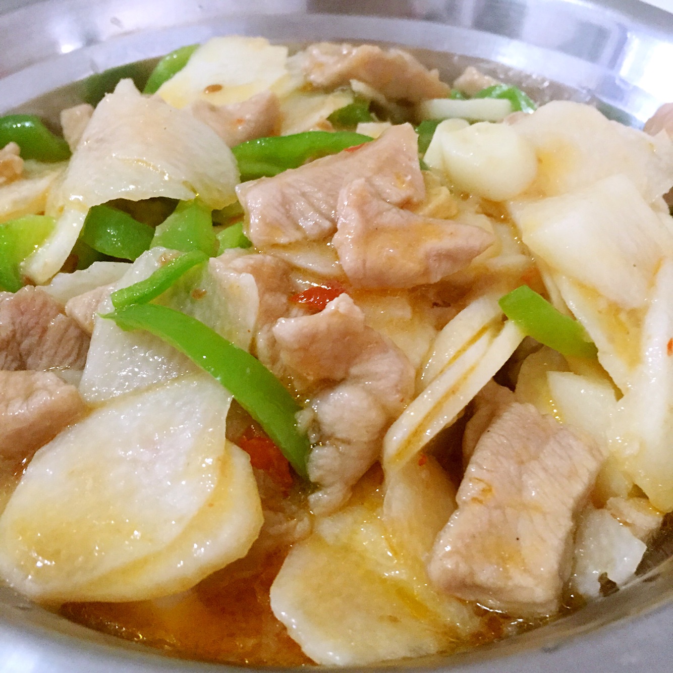 肉片炒山药