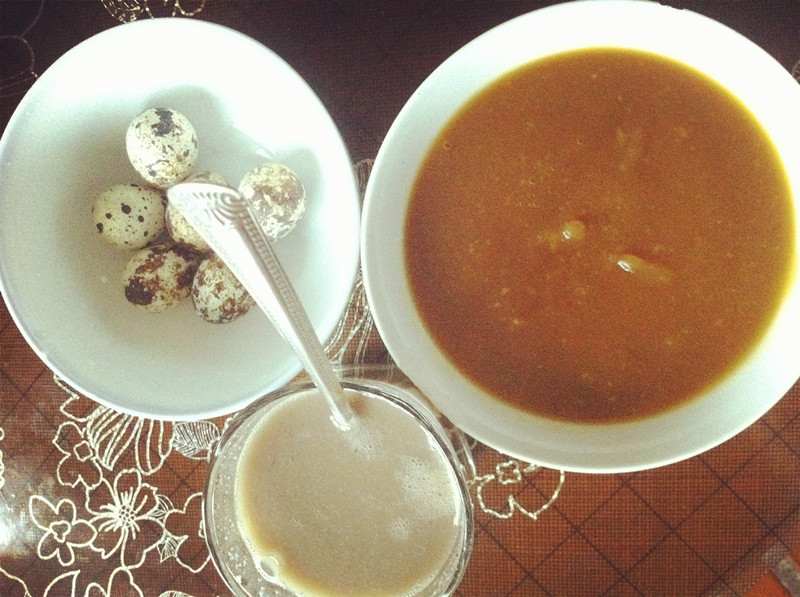 红枣蛋+生姜豆浆红薯糊+鹌鹑红豆黑豆黄红糖入冬食谱大全图片