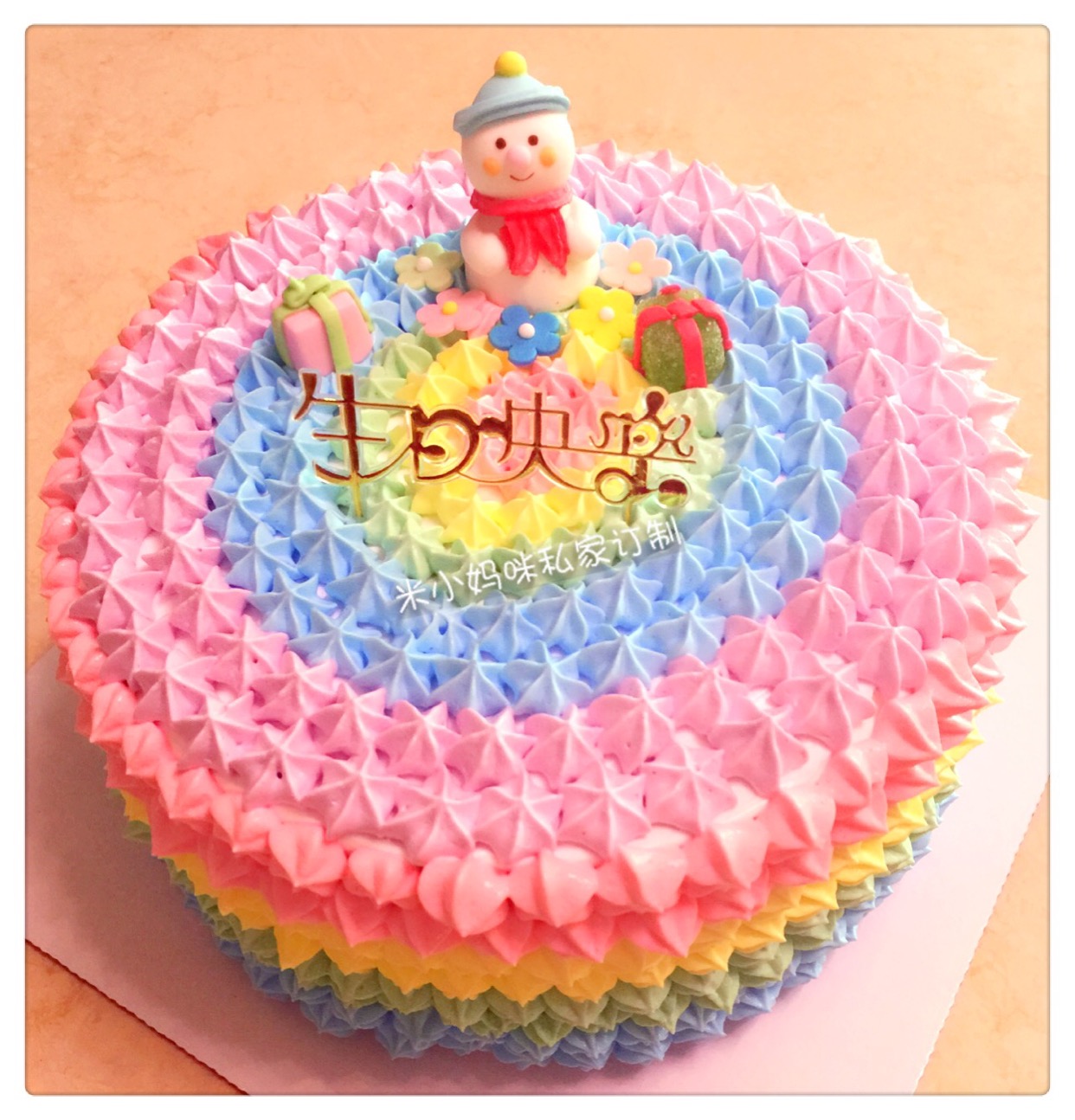 彩虹蛋糕的做法_【图解】彩虹蛋糕怎么做如何做好吃_彩虹蛋糕家常做法大全_BUBI酱_豆果美食