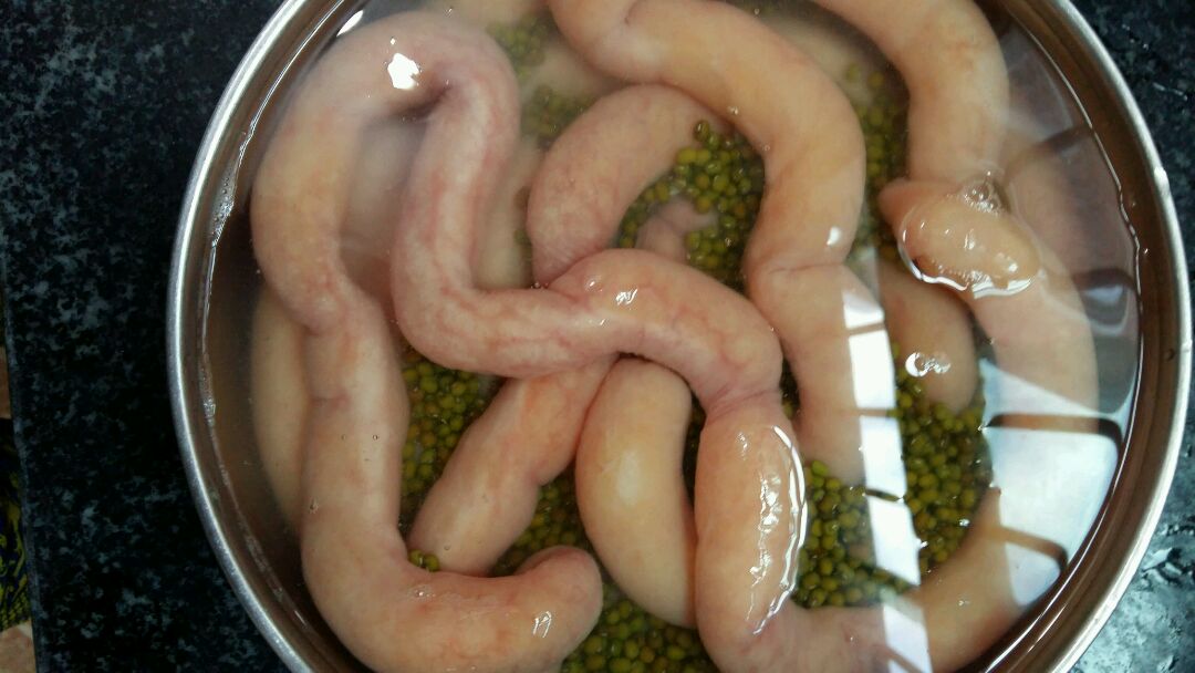 小肠酿蛋绿豆汤