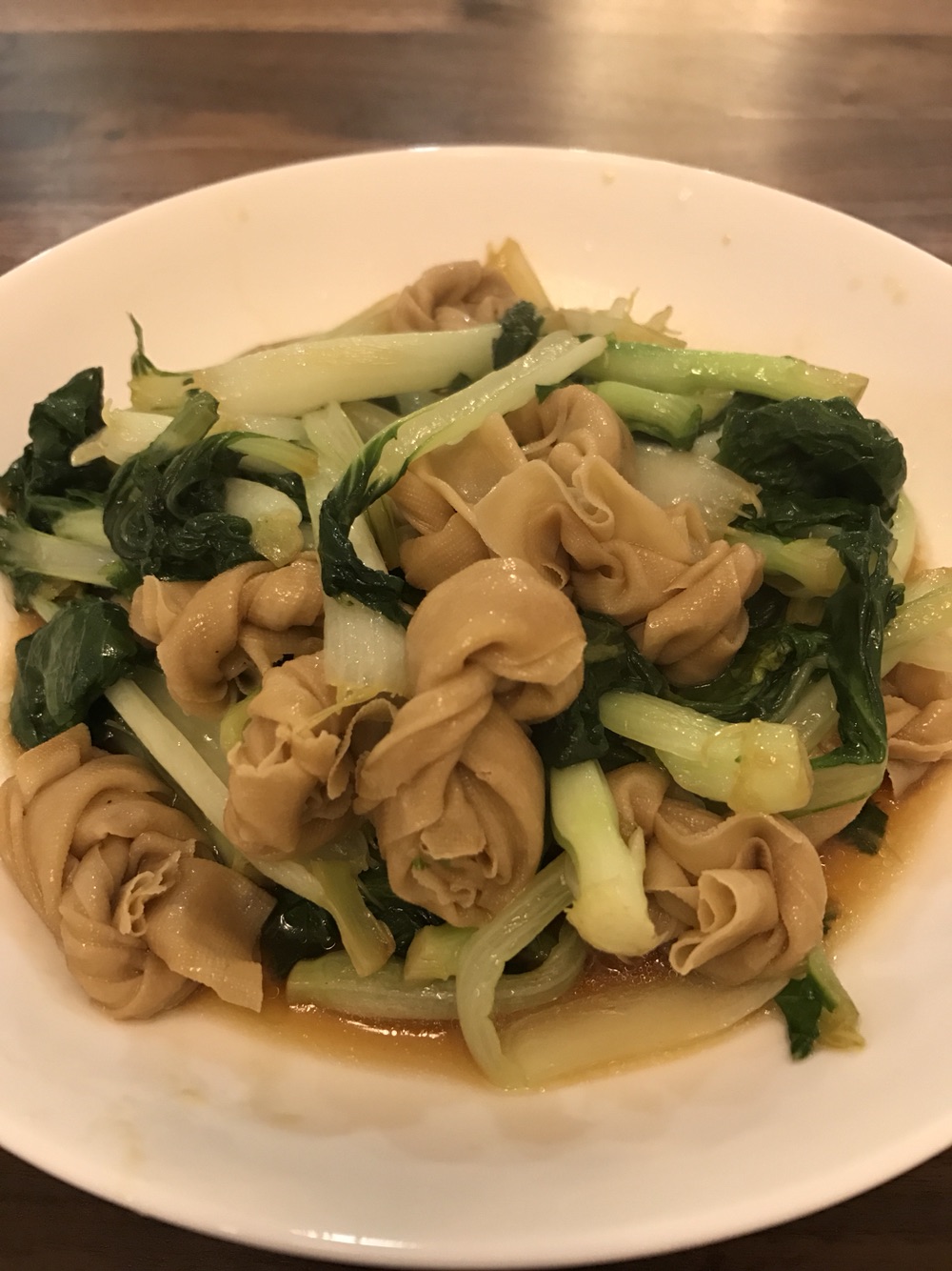 百叶结炒奶白菜