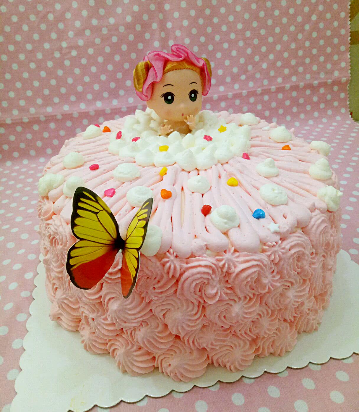Pink Barbie Doll Cake 粉红芭比娃娃蛋糕 - Cube Bakery & Cafe