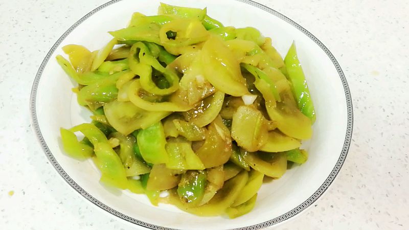 下饭菜—青西红柿炒青椒