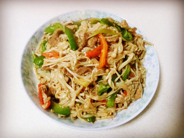 金针菇炒肉丝