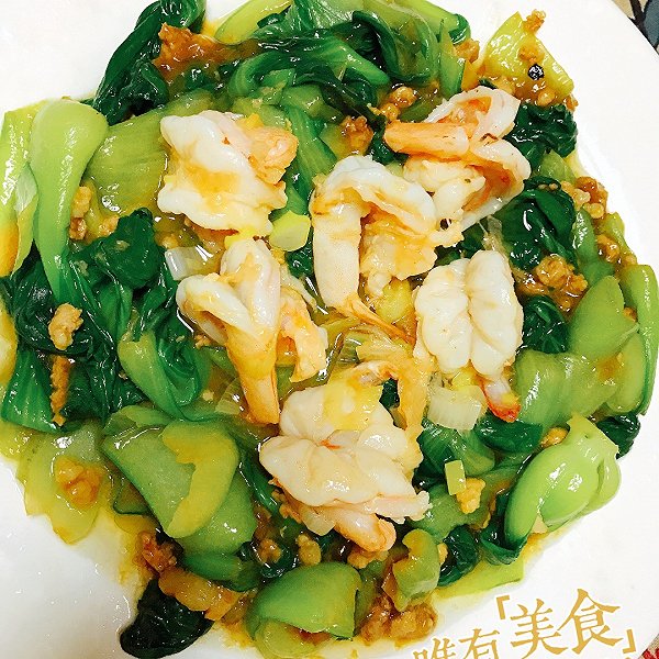 『木_子』的虾仁扒油菜做法的学习成果照