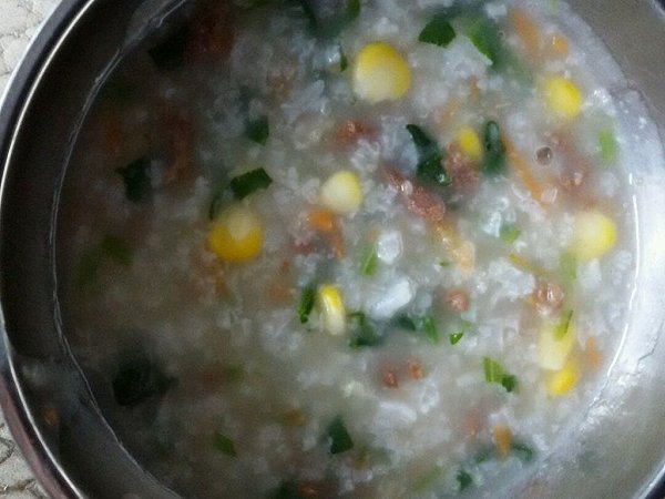 营养菠菜牛肉玉米粥