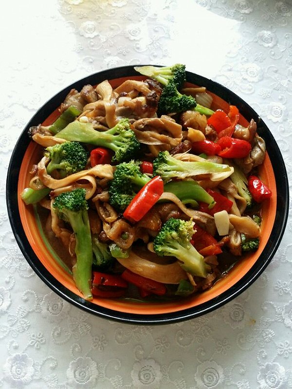 肉炒平菇支扩能吃鸭肉图片