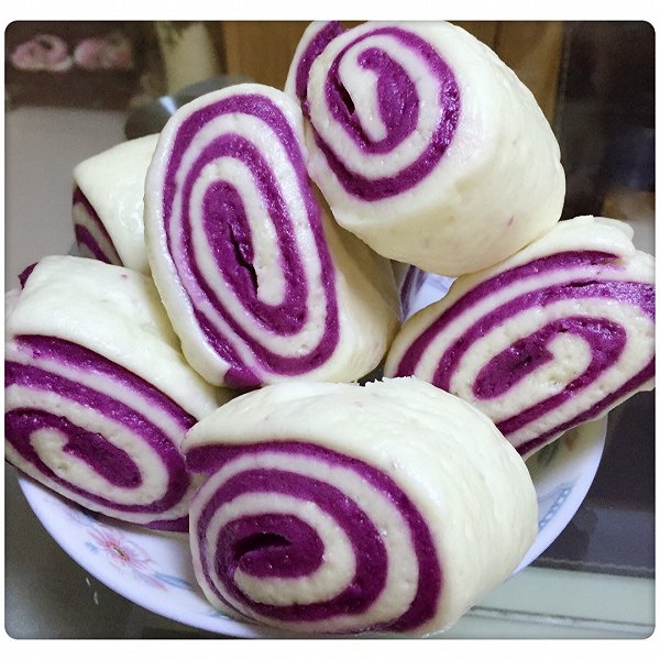 Rudly的紫薯花卷做法的学习成果照_豆果美食