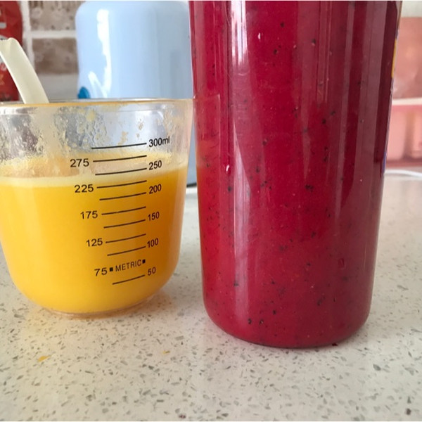 Ke10的火龙果橙子&橙子汁做法的学习成果照