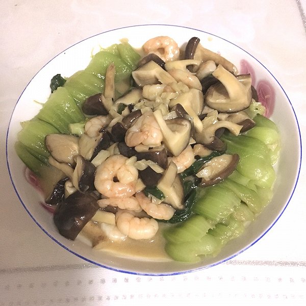 小苹果bhft的香菇虾仁扒油菜做法的学习成果照