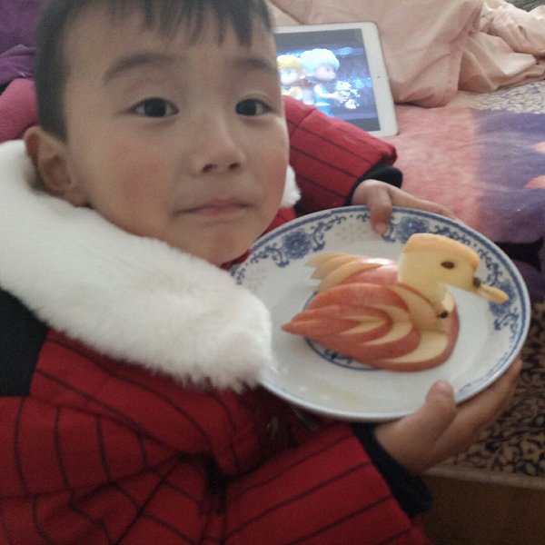 牧蚂蚁的苹果花样切法做法的学习成果照