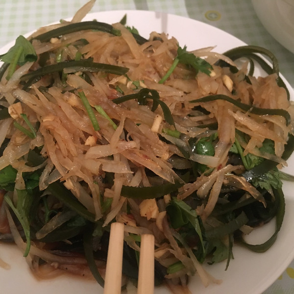 笨蛋家的小七的土豆拌海带丝做法的学习成果照