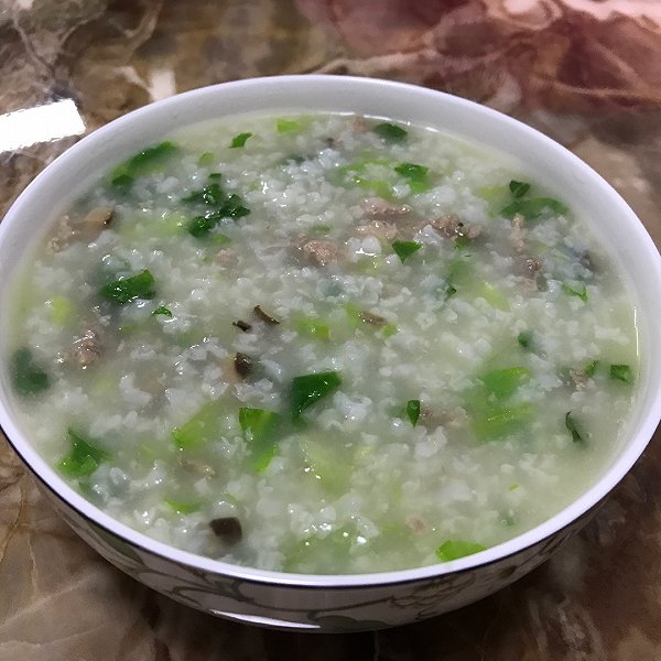青菜瘦肉粥