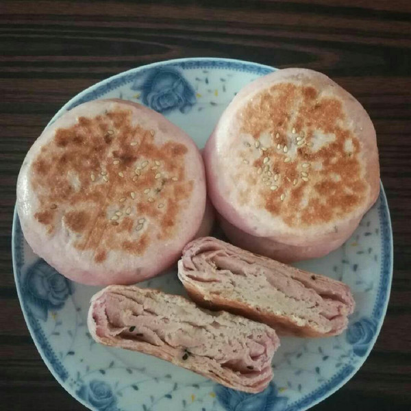 FGP萍萍的火龙果肉松发面饼做法的学习成果