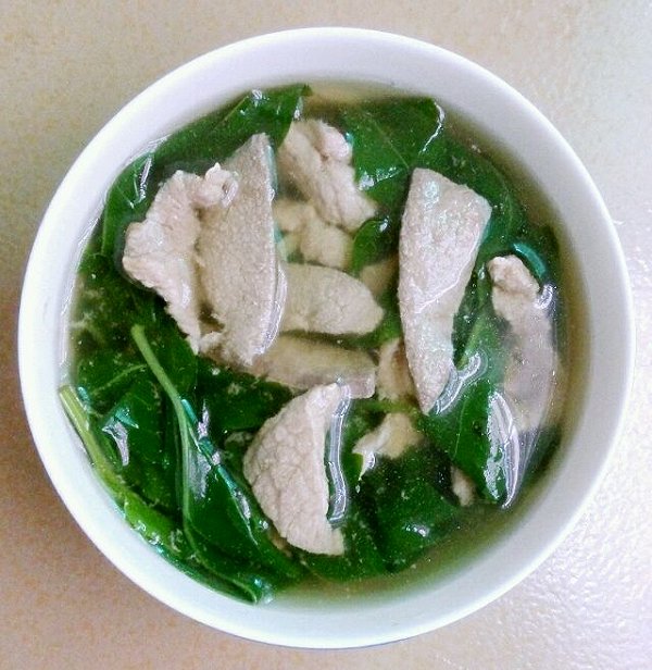 枸杞叶猪肝瘦肉汤