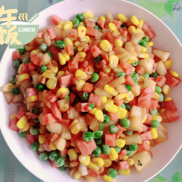 火腿炒三丁#舌尖上的春宴