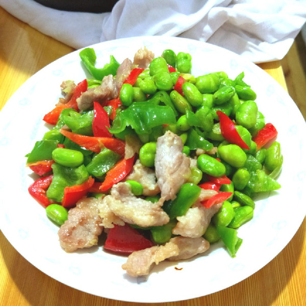 毛豆炒肉片