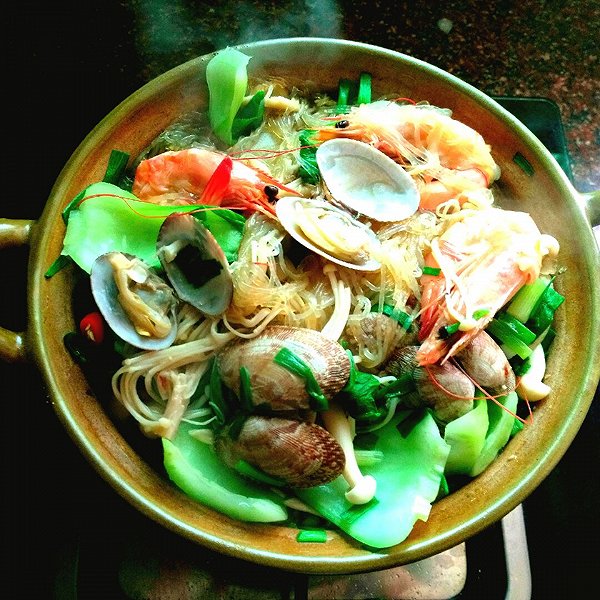 小白gxru的砂锅花甲粉丝煲做法的学习成果照