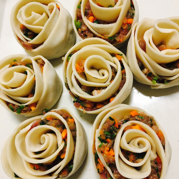 梦的音符的玫瑰花水饺做法的学习成果照